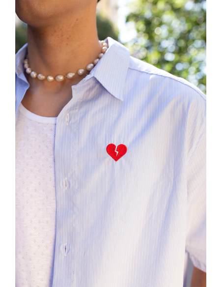 Kaotiko Loui Heart Stripes Shirt - AO146-01-1900