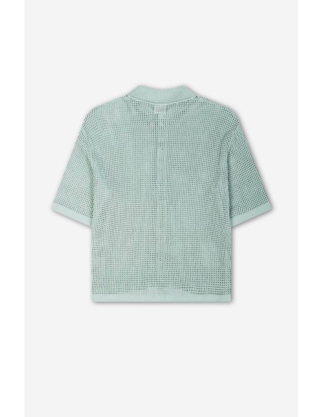 Kaotiko Polo Crochet Water Green Shirt - AQ008-01-E002