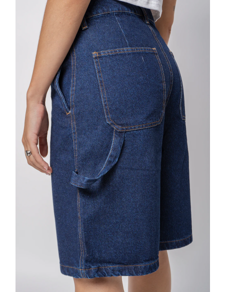 Kaotiko Carpenter Denim Bermuda Shorts - AQ037-01-K002