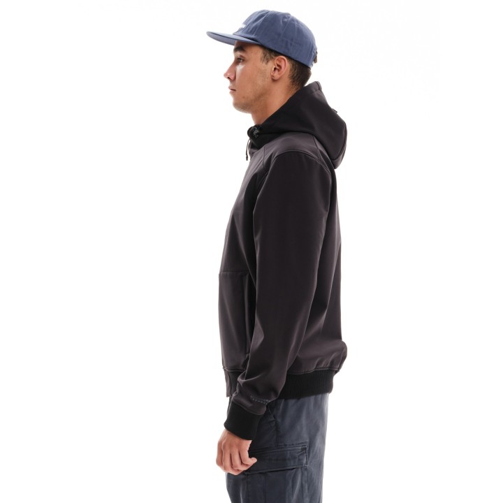 EMERSON ΜΠΟΥΦΑΝ BONDED BOMBER ΜΕ ΚΟΥΚΟΥΛΑ BLACK- 232.EM11.78
