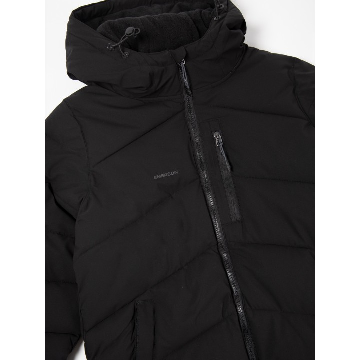 EMERSON ΜΑΚΡΥ ΜΠΟΥΦΑΝ PUFFER ΜΕ ΚΟΥΚΟΥΛΑ BLACK- 232.EW10.44