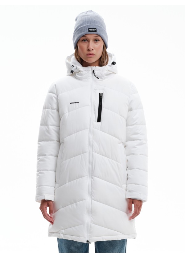 EMERSON ΜΑΚΡΥ ΜΠΟΥΦΑΝ PUFFER ΜΕ ΚΟΥΚΟΥΛΑ WHITE-232.EW10.44