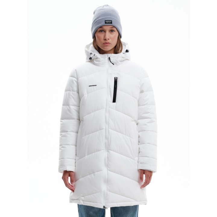 EMERSON ΜΑΚΡΥ ΜΠΟΥΦΑΝ PUFFER ΜΕ ΚΟΥΚΟΥΛΑ WHITE-232.EW10.44