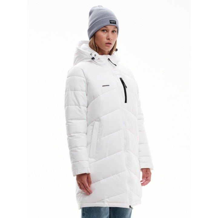 EMERSON ΜΑΚΡΥ ΜΠΟΥΦΑΝ PUFFER ΜΕ ΚΟΥΚΟΥΛΑ WHITE-232.EW10.44