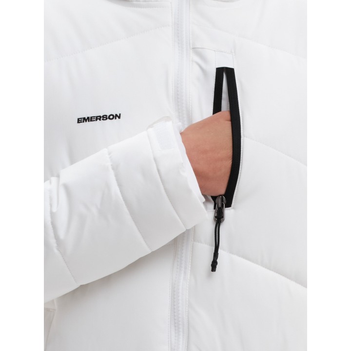 EMERSON ΜΑΚΡΥ ΜΠΟΥΦΑΝ PUFFER ΜΕ ΚΟΥΚΟΥΛΑ WHITE-232.EW10.44