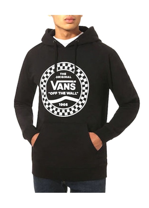 Vans Men's Side Stripe Font Hoodie -Black/White (VN0A456QBLK)