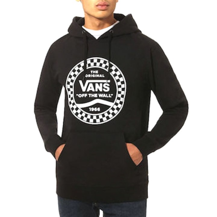 Vans Men's Side Stripe Font Hoodie -Black/White (VN0A456QBLK)