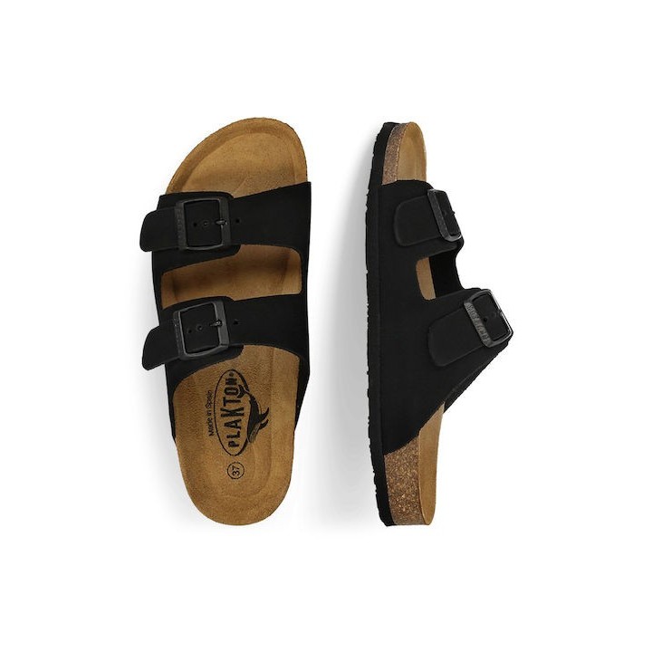 Plakton Eva NOBUCK Negro Sandals - 180010-negro