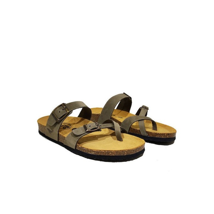 Plakton Eva NOBUCK Kaki Sandals - 181032-kaki