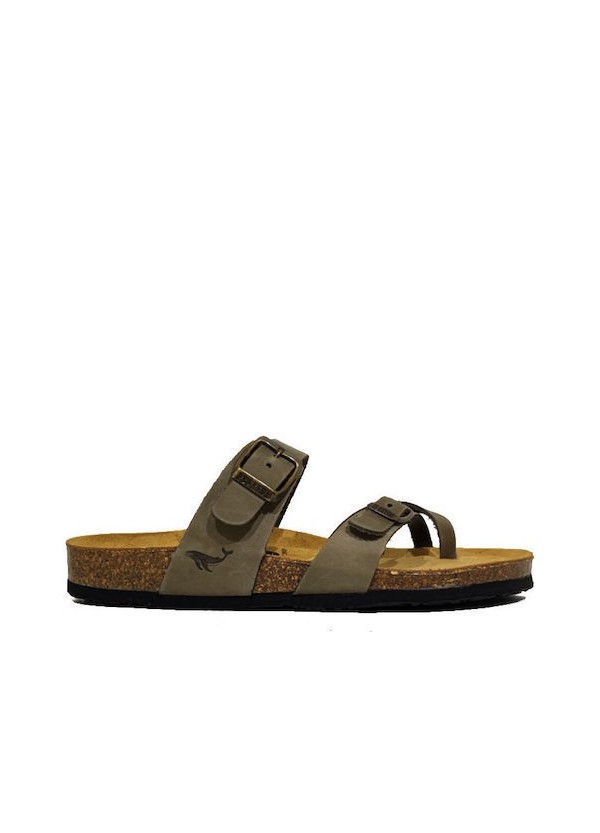 Plakton Eva NOBUCK Kaki Sandals - 181032-kaki