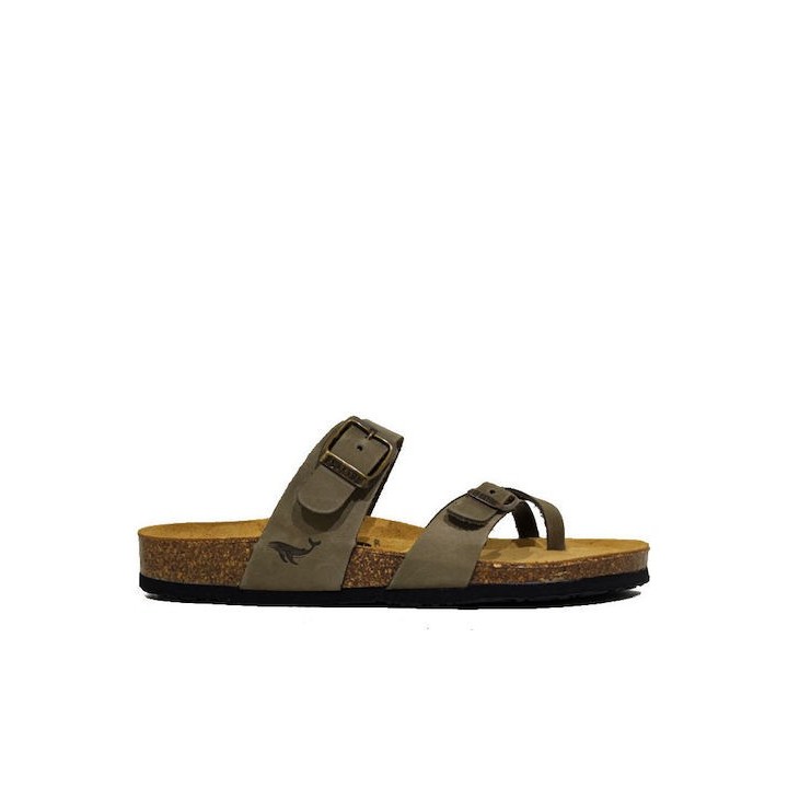 Plakton Eva NOBUCK Kaki Sandals - 181032-kaki