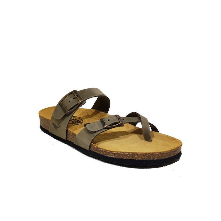 Plakton Eva NOBUCK Kaki Sandals - 181032-kaki