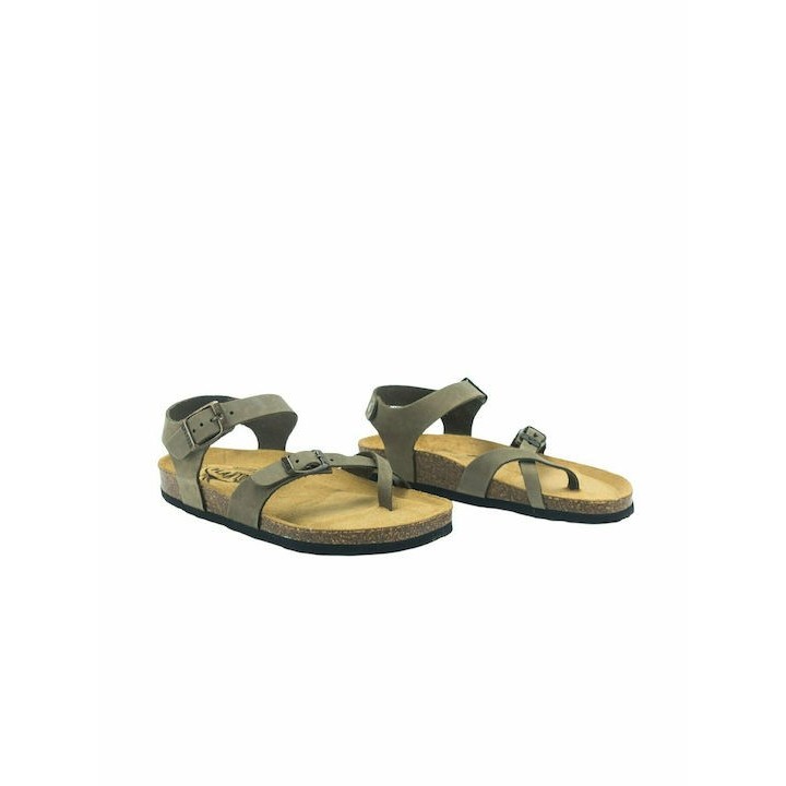 Plakton Eva NOBUCK Khaki Sandals - 181016-kaki