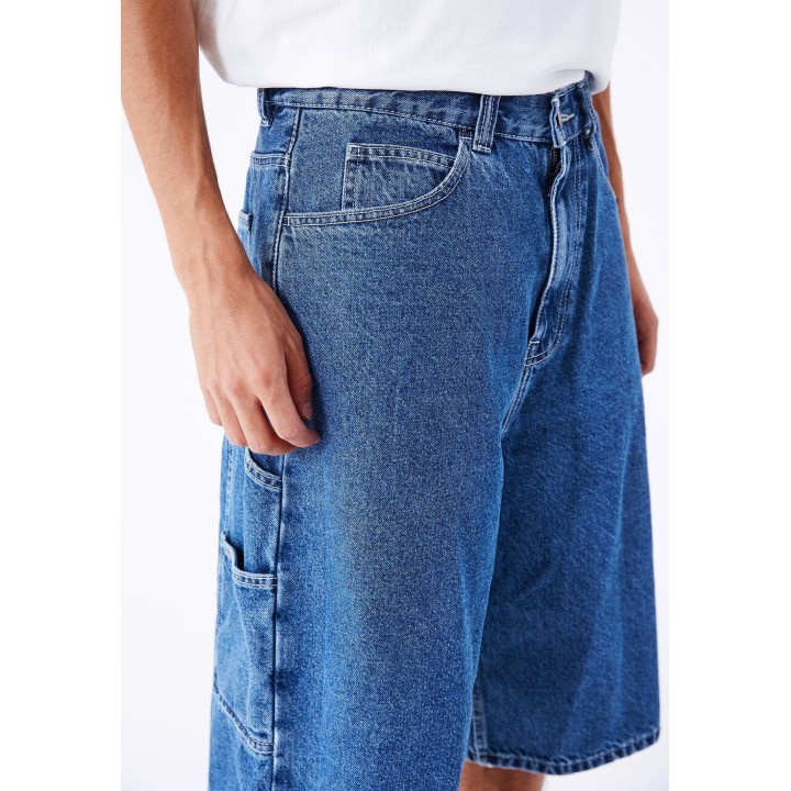 Dr Denim Shorts M Vali Worker Pebble Mid Stone Denim - 2410106