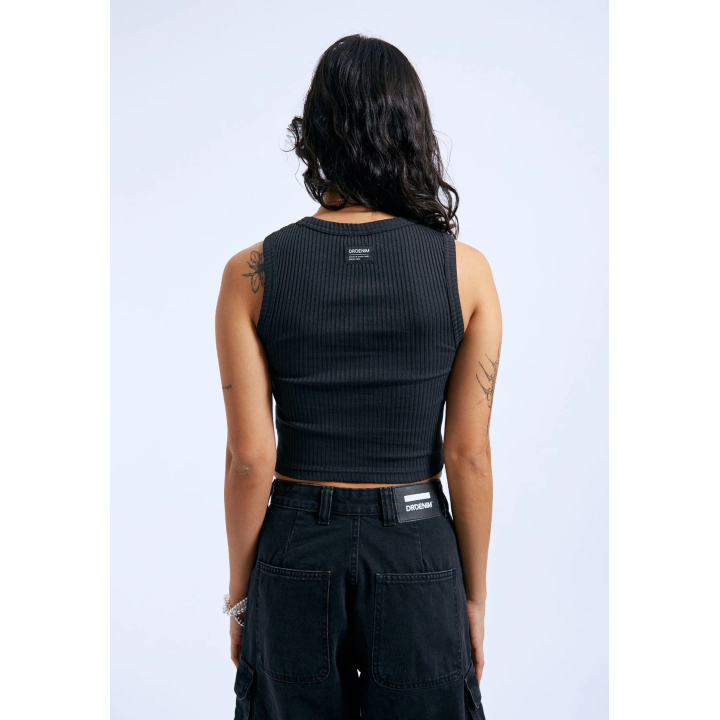 Dr. Denim Ainslee Off Black Cropped Tank Top - 2411103