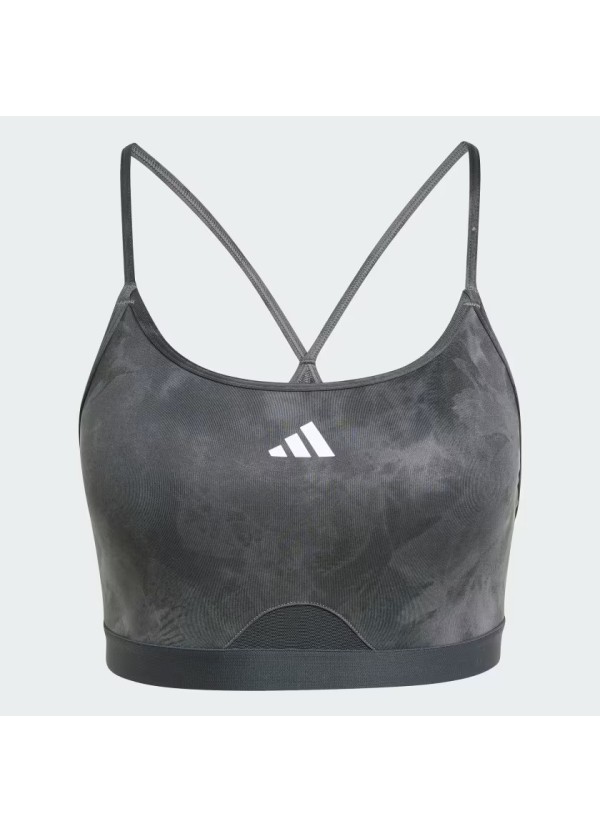 adidas AEROREACT TRAINING ESSENTIALS LIGHT SUPPORT TIE-DYE FLOWER-PRINT BRA - IN4304