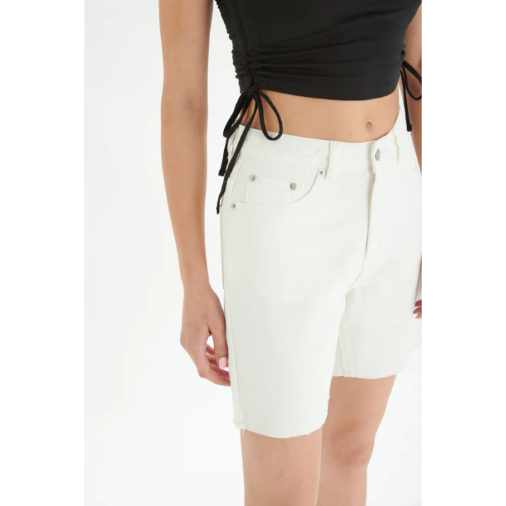 24COLOURS White Denim Shorts - 80360a