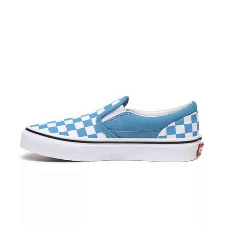 Vans Checkboard Classic Slip-On  Shoes Caribbean Sea/True White  ( VN0A4UH8W3V)