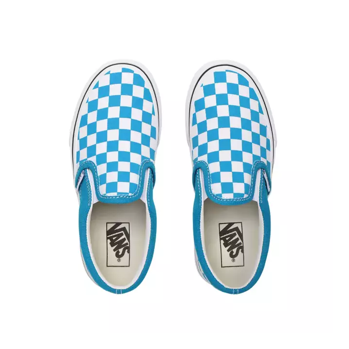 Vans Checkboard Classic Slip-On  Shoes Caribbean Sea/True White  ( VN0A4UH8W3V)