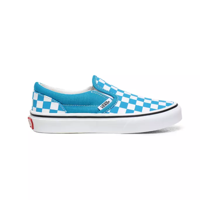 Vans Checkboard Classic Slip-On  Shoes Caribbean Sea/True White  ( VN0A4UH8W3V)