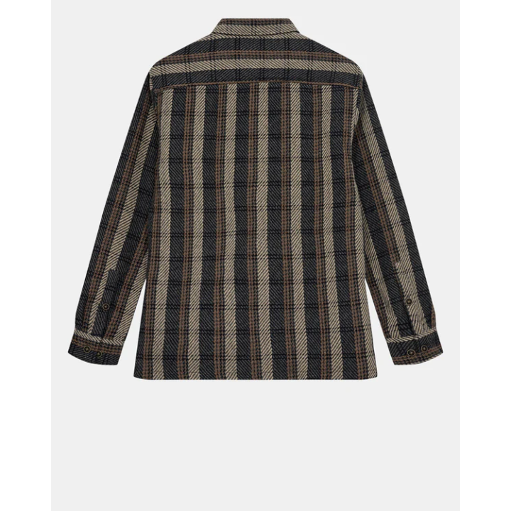 AKOSCAR CHECK OVERSHIRT - DARK GREY MEL- 901700