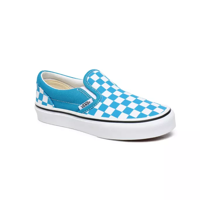 Vans Checkboard Classic Slip-On  Shoes Caribbean Sea/True White  ( VN0A4UH8W3V)