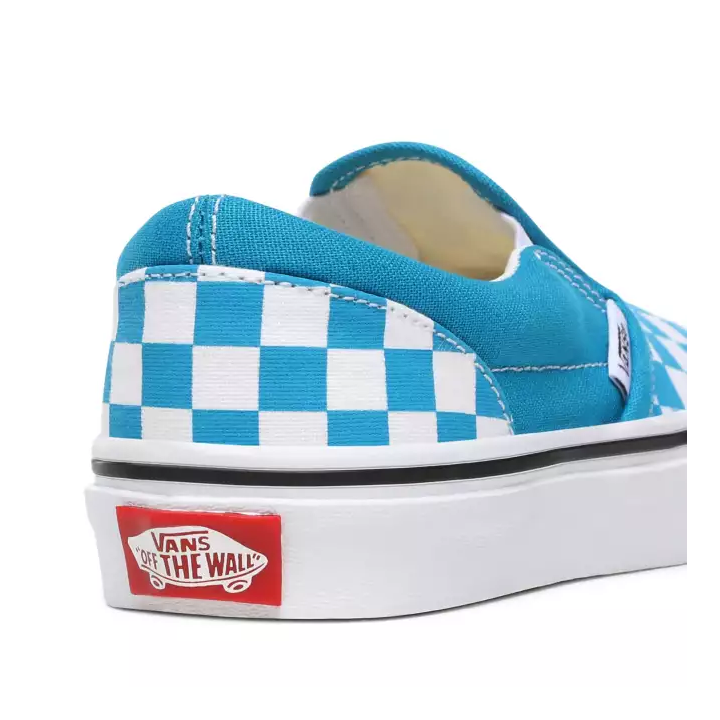Vans Checkboard Classic Slip-On  Shoes Caribbean Sea/True White  ( VN0A4UH8W3V)