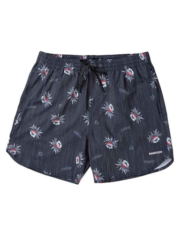 Emerson Men's Swimshort Floral Print -PR196 Off Black  (201.EM507.15)