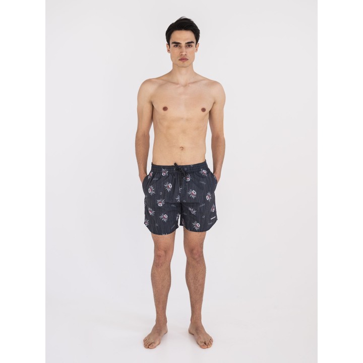 Emerson Men's Swimshort Floral Print -PR196 Off Black  (201.EM507.15)