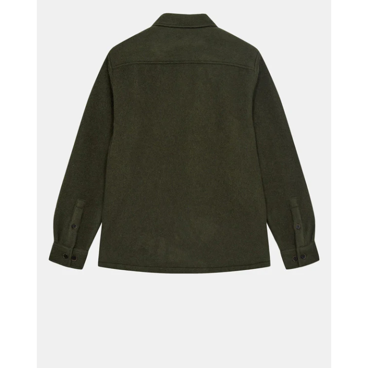 AKOSCAR BOILED WOOL OVERSHIRT - FOREST NIGHT -901696