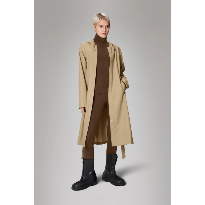 copy of Rains A-Line Longer W Jacket Sand -12040
