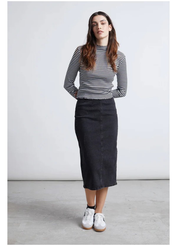 24 COLOURS Skirt Pencil Black -70749