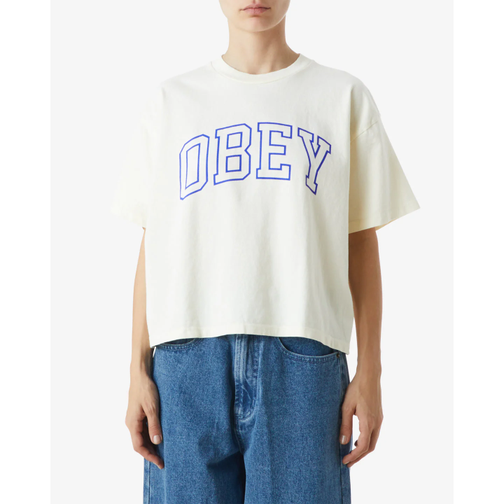 OBEY COLLEGIATE  RAEGAN T-SHIRT /WHITE -267622446