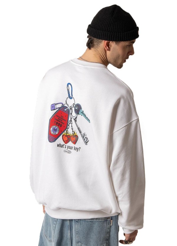 Kaotiko Crew Organic What/s Your Key Sweatshirt -AP024-01S-G002