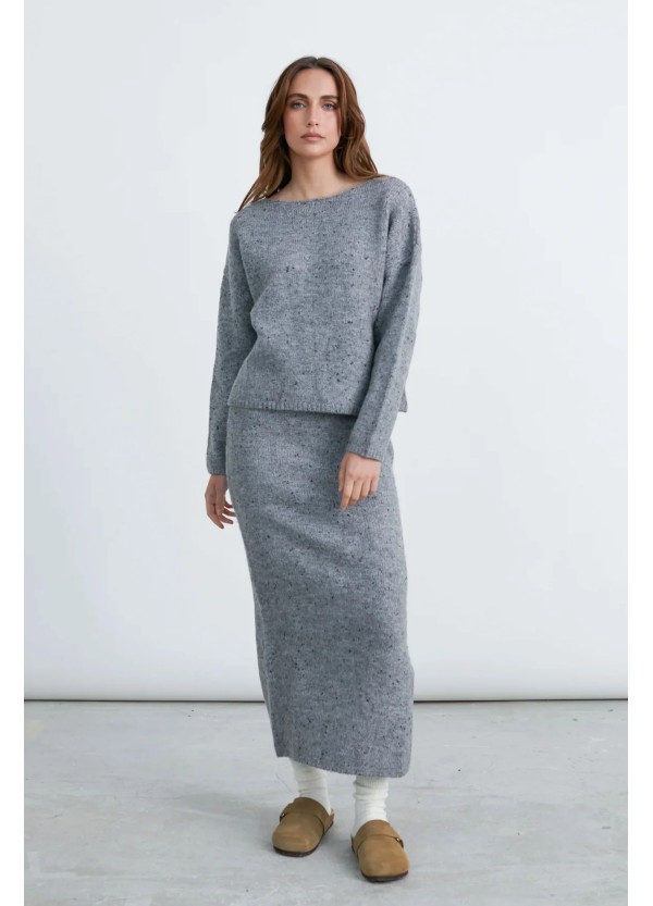 24COLOURS Knitted Sweater Grey -41208a