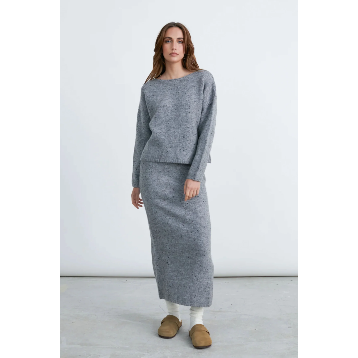 24COLOURS Knitted Sweater Grey -41208a
