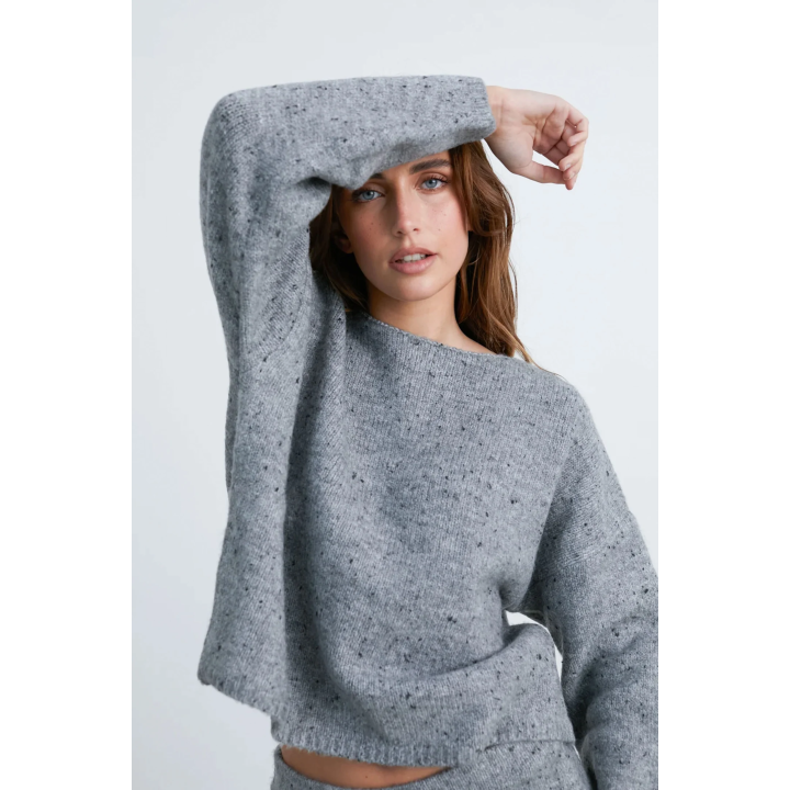 24COLOURS Knitted Sweater Grey -41208a
