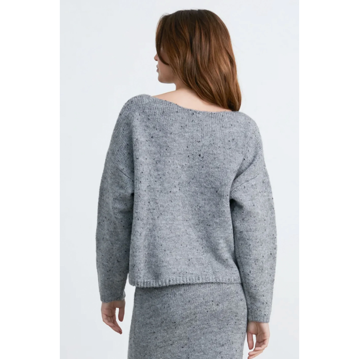 24COLOURS Knitted Sweater Grey -41208a