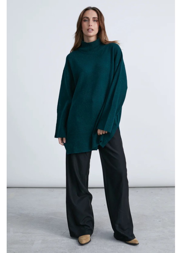 24 COLOURS Turtleneck Sweater Green - 41193b