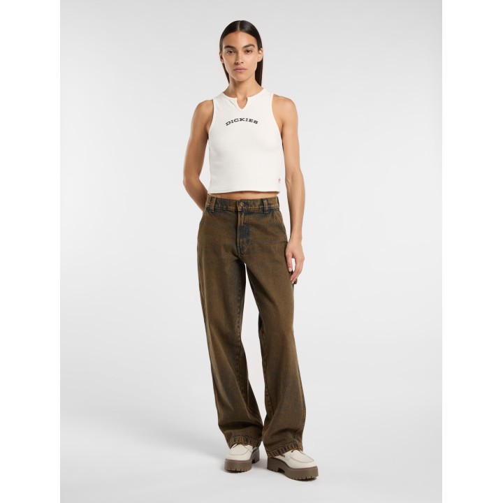 DICKIES V NECK TOP W EGRET- DK0A8677C481