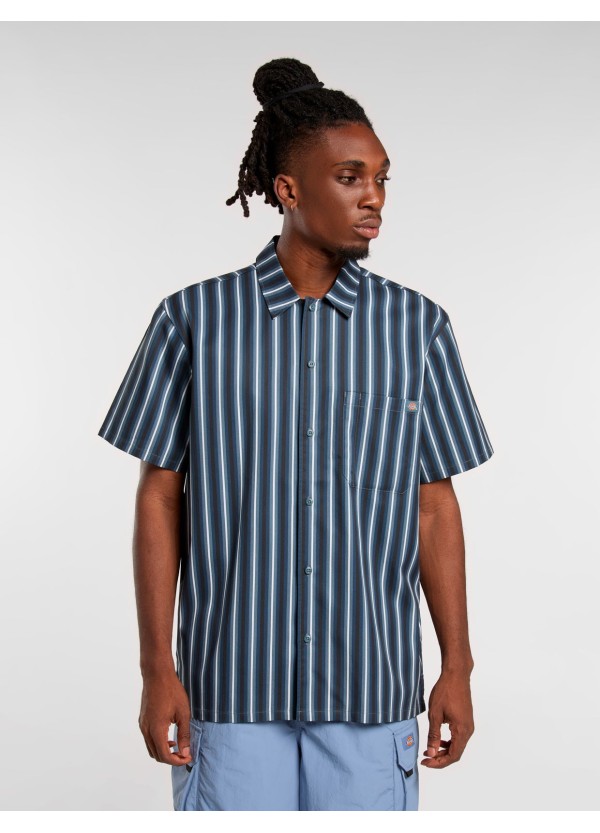 DICKIES SHIRT MULTI STRIPE WORK SS STORMY WEATHER- DK0A87G3G701