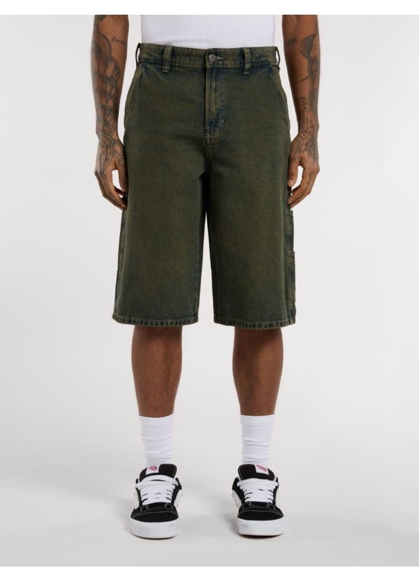 DICKIES SHORTS M LOOSE DENIM PAINTER GREEN TONE FADE - DK0A4ZASK571