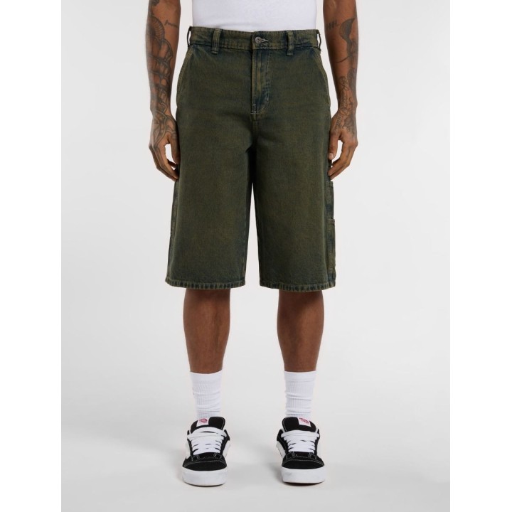 DICKIES SHORTS M LOOSE DENIM PAINTER GREEN TONE FADE - DK0A4ZASK571