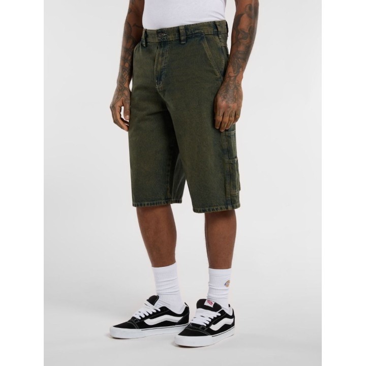 DICKIES SHORTS M LOOSE DENIM PAINTER GREEN TONE FADE - DK0A4ZASK571