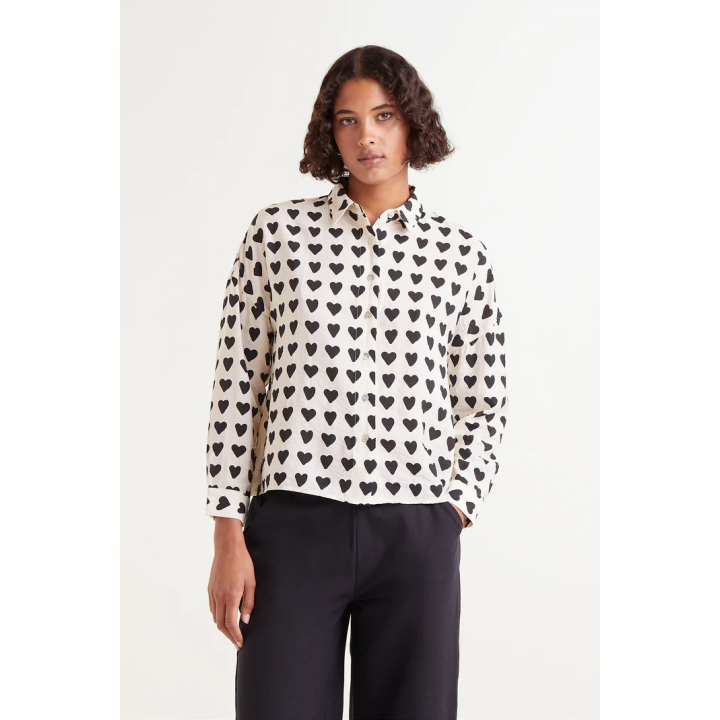 Compania Fantastica Flowy shirt with heart print - 51C/11029