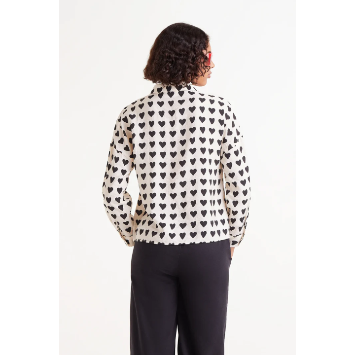 Compania Fantastica Flowy shirt with heart print - 51C/11029