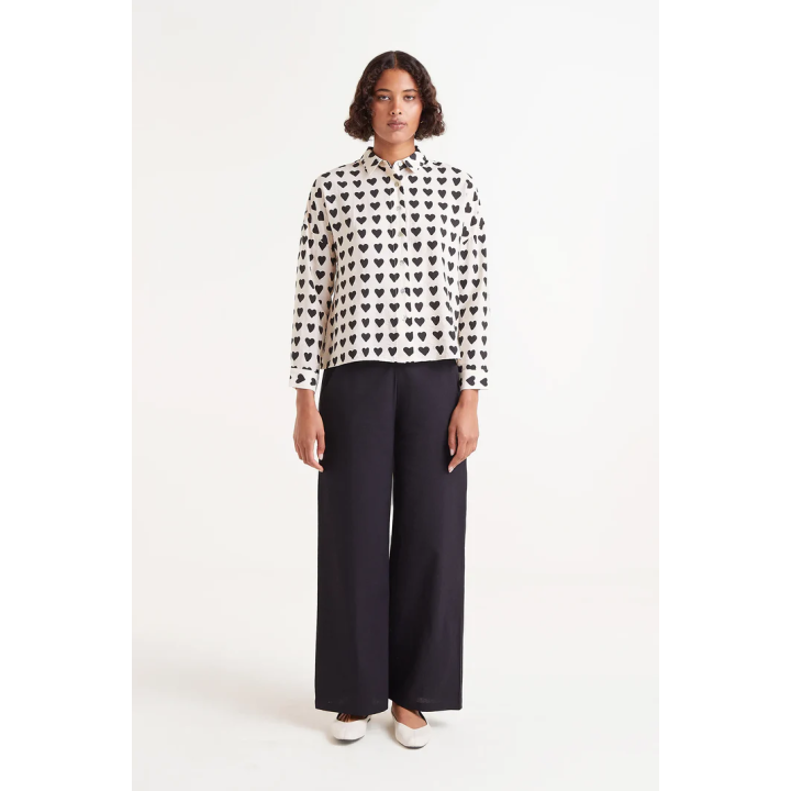 Compania Fantastica Flowy shirt with heart print - 51C/11029