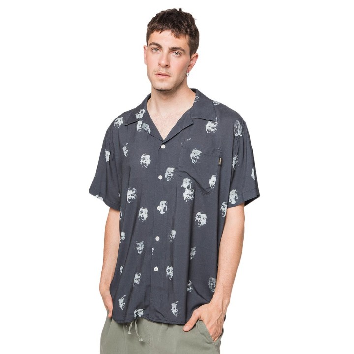 Kaotiko Shirt Camp Children's Print Dark Navy - AQ105-02-190