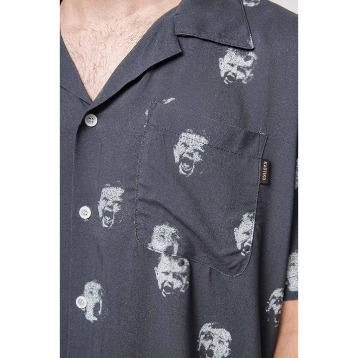 Kaotiko Shirt Camp Children's Print Dark Navy - AQ105-02-190