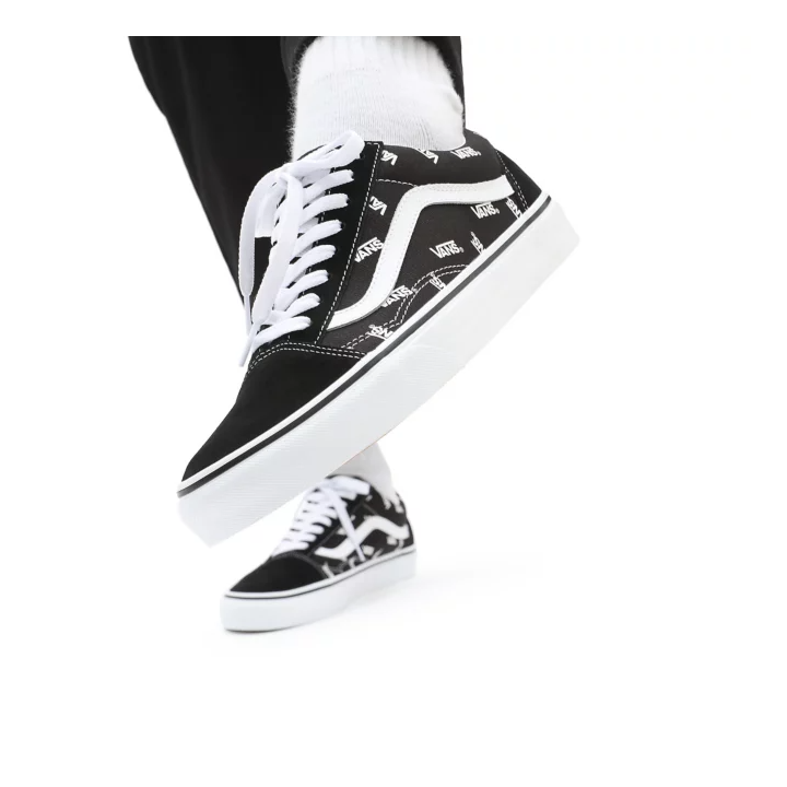 Vans Old Skool Shoes Black/True White Monogram - VN0A3WKTQW7